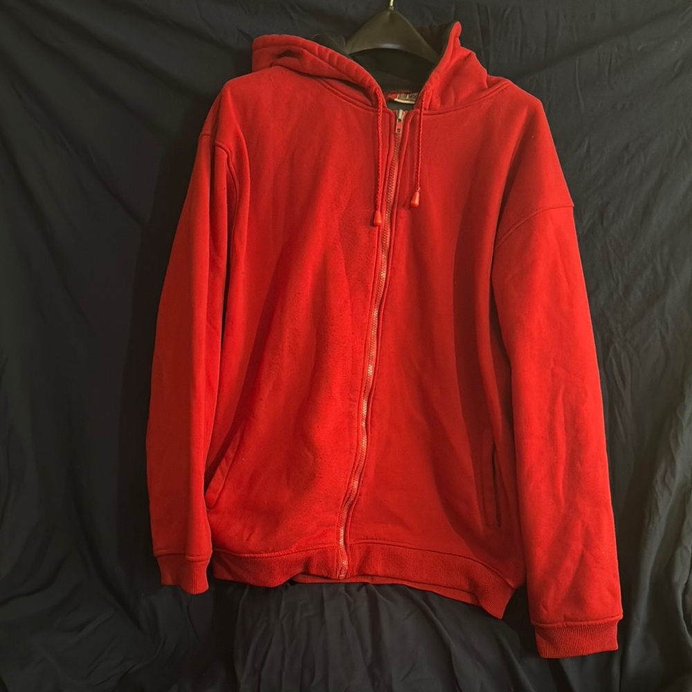 Vibrant Red Zip Up Sweater
